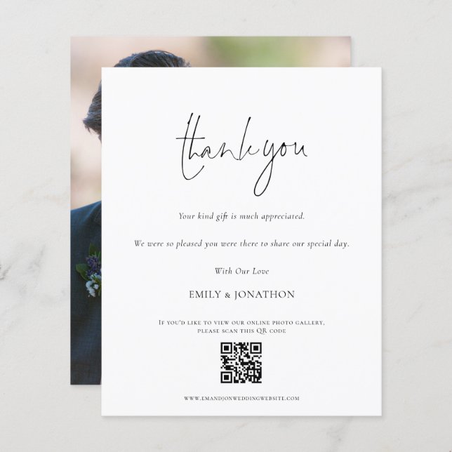 Papier Galerie de photos du code QR du script budgétaire  (Devant / Derrière)