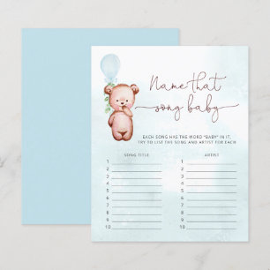 Papier Garçon Bear Bolos Nom Qui Chanson Jeu