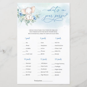 Papier Garçon bébé éléphant Qu'est-ce que dans votre sac 