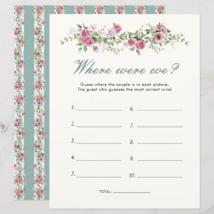 Papier Garden Party Où Étions-Nous Fête des mariées Jeu