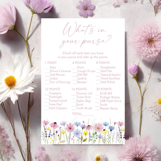 Papier Garden Wildflowers What's In Your Purse Game (Créateur téléchargé)