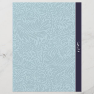 Papier Gâteaux Diviseur de recettes Floral bleu Vinta