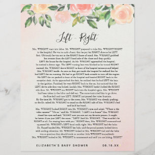 Papier Gauche - droite Jeu Baby shower