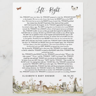 Papier Gauche - droite   Jeu Baby shower