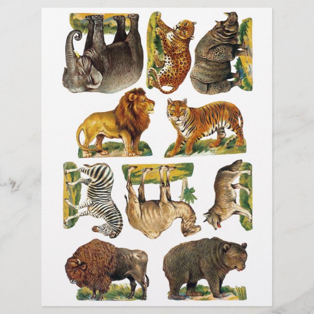 Papier Geniune (pas AI) Victorian Zoo Animal Fussy Cuts (Devant)