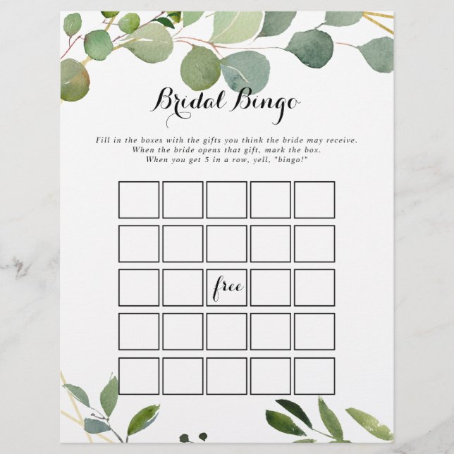 Papier Géométrique Gold Tropical Green Bridal Jeu de bing (Devant)