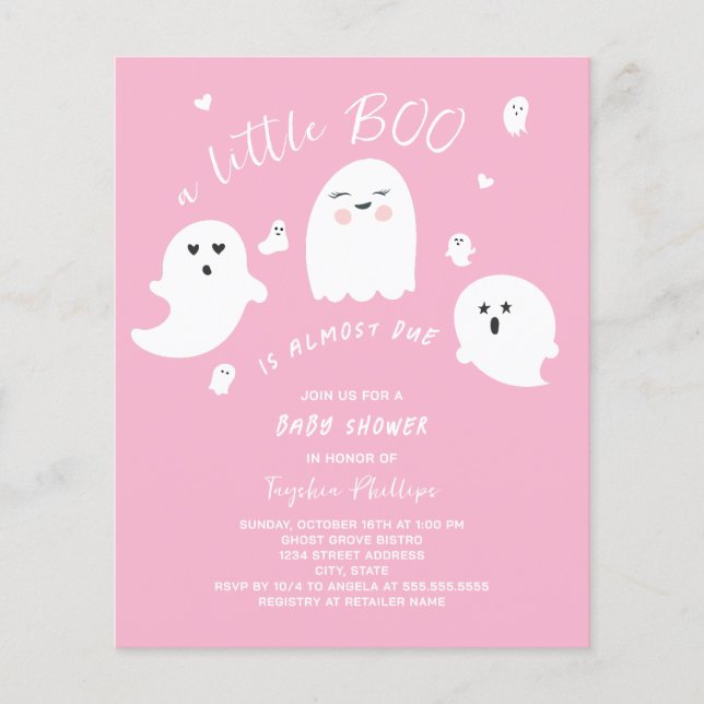 Papier Ghost Budget Rose Halloween Baby Girl Douche (Devant)