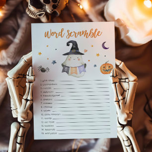 Papier Ghost Little Boo Baby shower Word Scramble Jeu