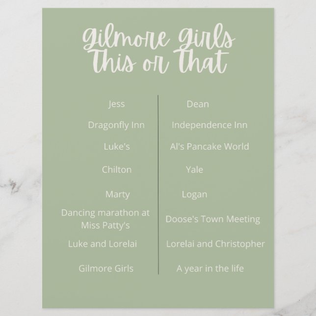 Papier gilmore filles fêtent ça ou ça (Devant)