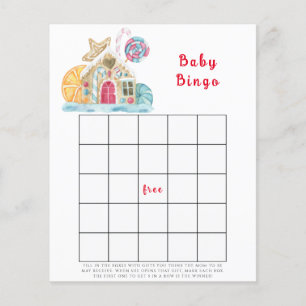 Papier Gingerbread maison Baby shower jeu de bingo