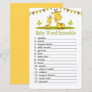 Papier Girafe de mignonne Baby mot jeu brouillon