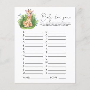 Papier Giraffe Baby Item Jeu. Jeu baby shower