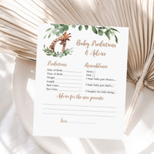 Papier Giraffe baby pronostics et le jeu de conseil