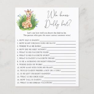 Papier Giraffe - Qui connaît le mieux DADDY