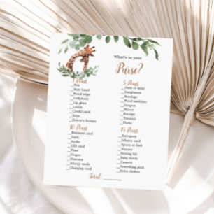 Papier Giraffe Qu'y a-t-il dans votre sac à main