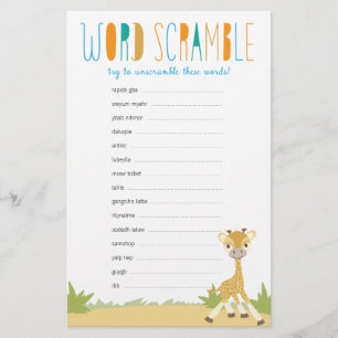 Papier Giraffe sauvage Mot de course Jeu - Bleu