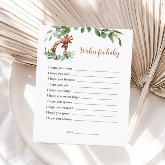 Papier Giraffe souhaite pour le jeu pour bébé (Créateur téléchargé)