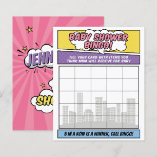 Papier Girly Superhero Comic Baby shower de livre Jeu