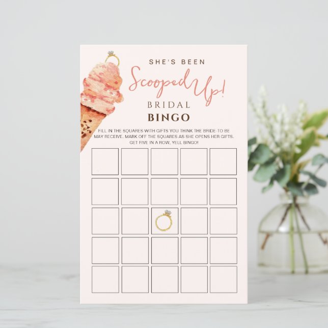 Papier Glace Cream Scoopup Bridal Bingo jeu (Debout devant)