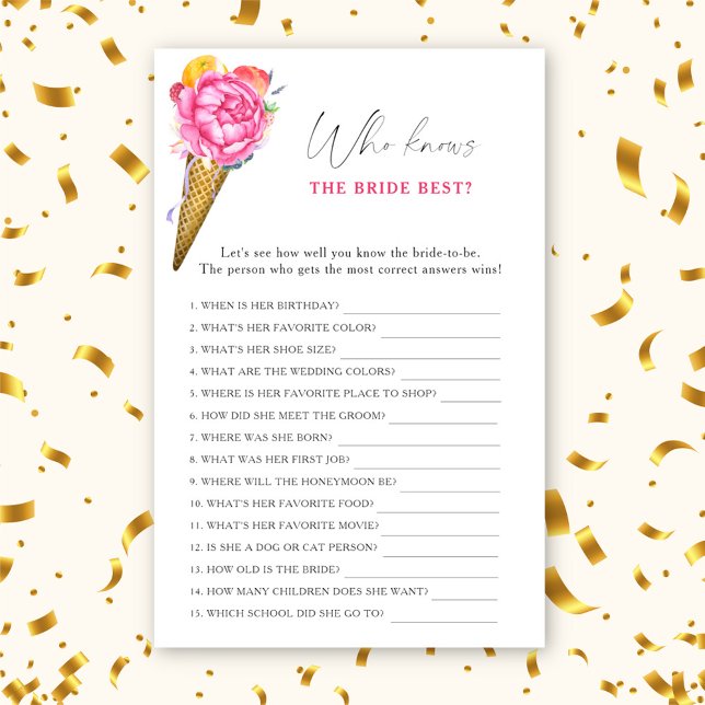 Papier Glace - Qui connaît le mieux la mariée jeu (Créateur téléchargé)