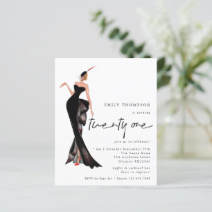 Papier Glam Lady Invitation tendance Script 21ème anniver