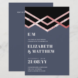 Papier Glam Parties scintillant Rosegold Black Deco Invit