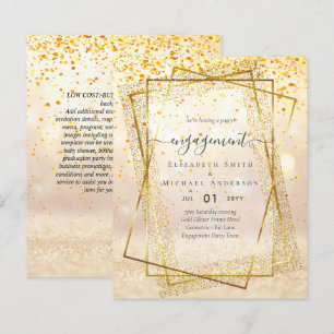 Papier Glitzy Glam ENGAGEMENT Partie Invitations BUDGET