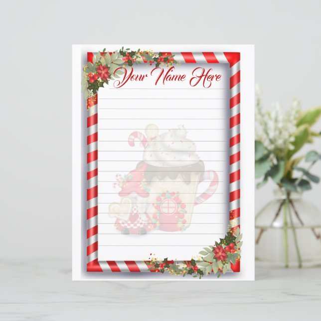 Papier Gnome de Noël personnalisée (Debout devant)