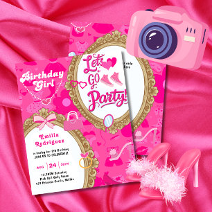 Papier Go Party Retro Doll Accessoires de poupée rose vif