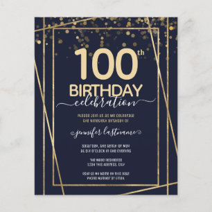 Papier Gold 100e Anniversaire Invitation budgétaire