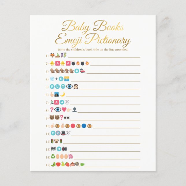Papier Gold Baby Books Emoji Pictionary Jeu (Devant)