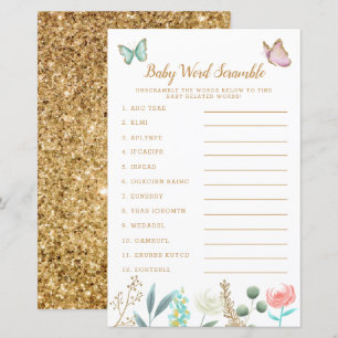 Papier Gold Butterfly Garden Baby Word Scramble Jeu