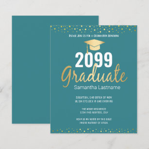 Papier Gold Confetti Graduation Party Invitation