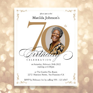 Papier Gold Custom Photo Budget 70e fête d'anniversaire