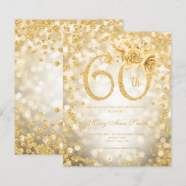 Papier Gold Floral 60e Anniversaire Lumières