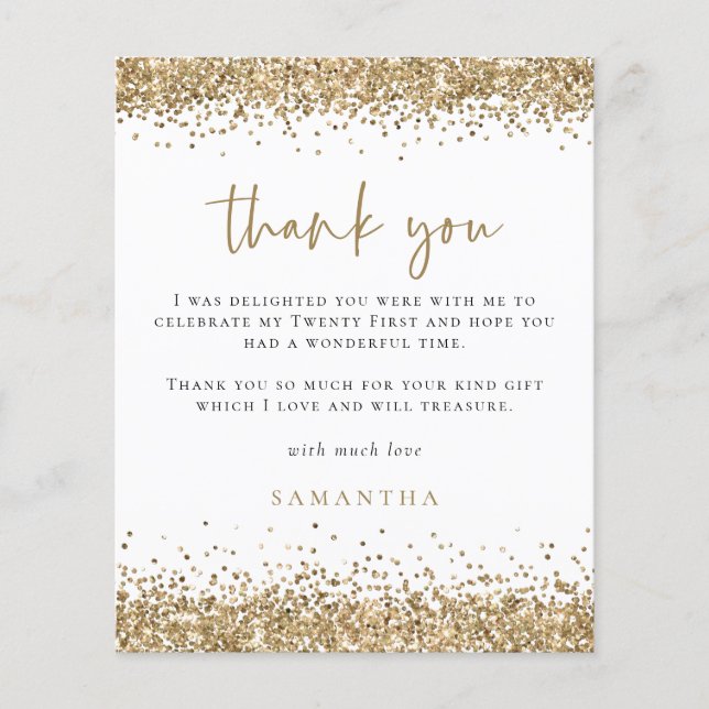 PAPIER | Gold Glitzer 21. Party Vielen Dank (Vorne)