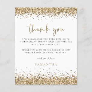 PAPIER Gold Glitzer 21. Party Vielen Dank