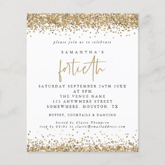PAPIER | Gold Glitzer 40 Party Einladung