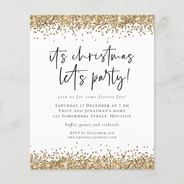PAPIER | Gold Glitzer Weihnachten Lasse Party Einl (Vorne)