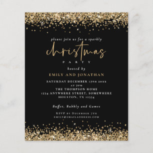 PAPIER Gold Glitzer Weihnachts Party Black Invit