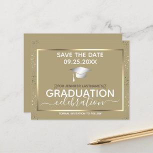 Papier Gold Graduation Enregistrer la date Budget de l'in