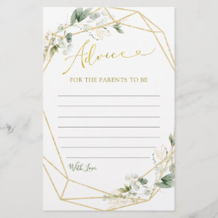 Papier Gold Greenery Geometry Baby in Bloom Conseils Card