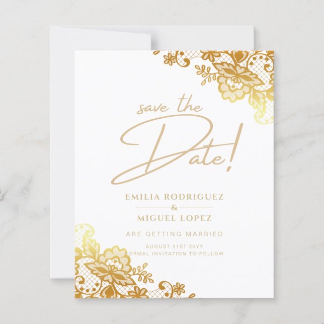 Papier GOLD LACE Budget All-in1 Mariage Enregistrer la da (Devant)