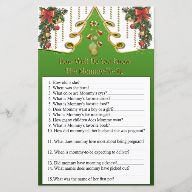 Papier Gold noël arbre comment bien savez-vous jeu (Devant)