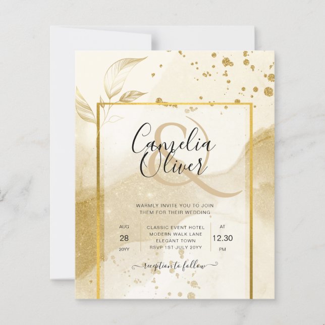 Papier Gold Pearl MARIAGE alcool ENK Abstrait LeahG (Devant)