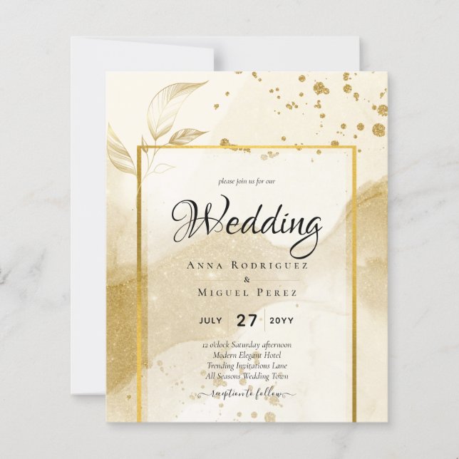 Papier Gold Pearl MARIAGE alcool ENK Abstrait LeahG (Devant)