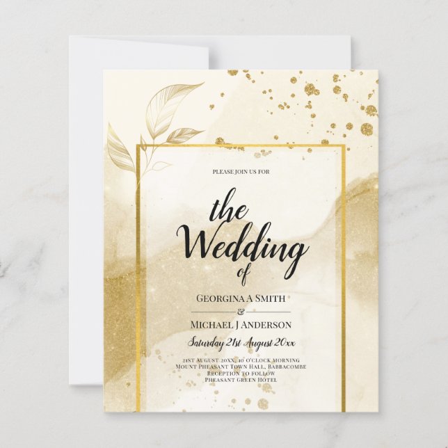 Papier Gold Pearl MARIAGE alcool ENK Abstrait LeahG (Devant)