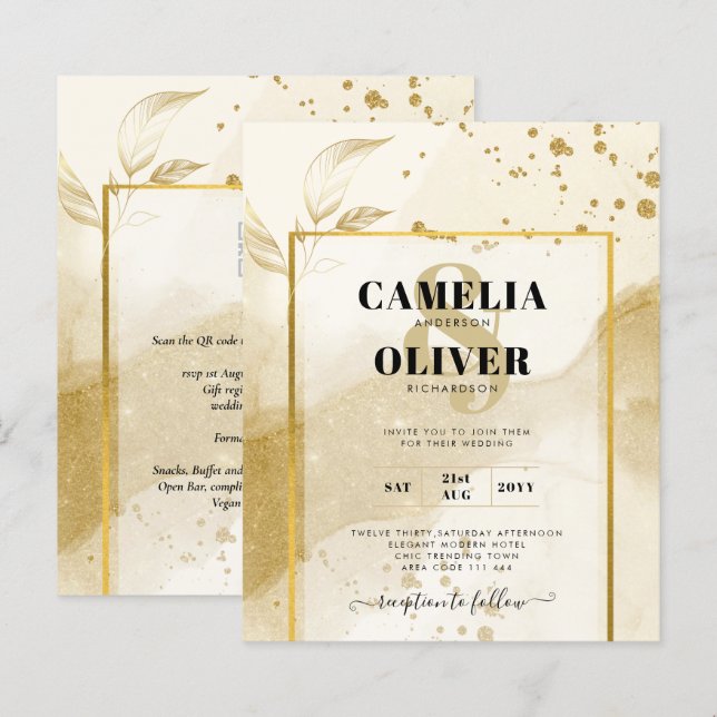 Papier Gold Pearl MARIAGE alcool ENK Abstrait LeahG (Devant / Derrière)