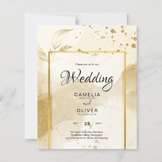 Papier Gold Pearl MARIAGE alcool ENK Abstrait LeahG (Devant)