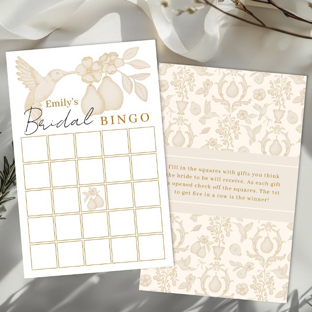 Papier Gold Perfect Pear Fête des mariées Bingo Jeu (Bridal Bingo)
